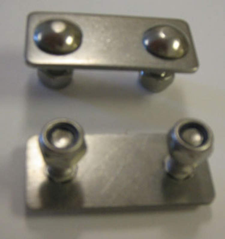 Mounting plate is designed to fasten the rollers and buckles to the curtains. Stainless Steel with Locking Nuts.